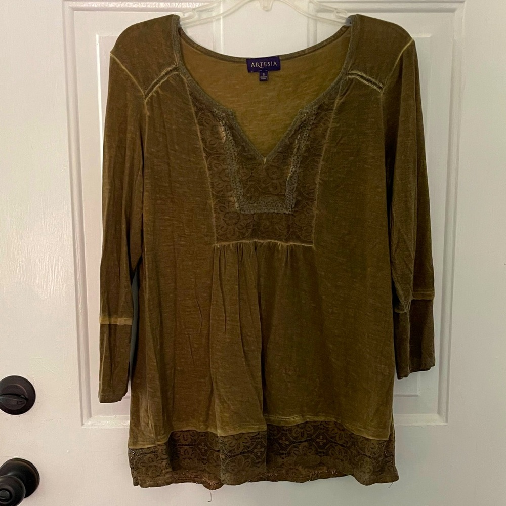 Hunter green Artesia blouse
